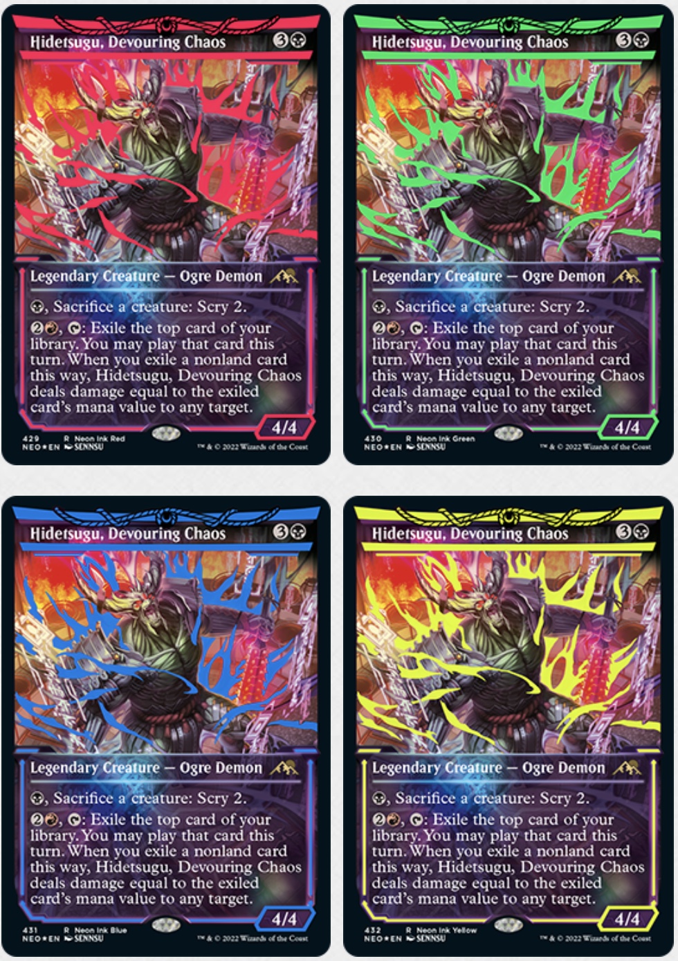 洗濯機可 PSA10 MTG 貪る混沌、碑出告 FOIL ネオンインク青 神河 | www